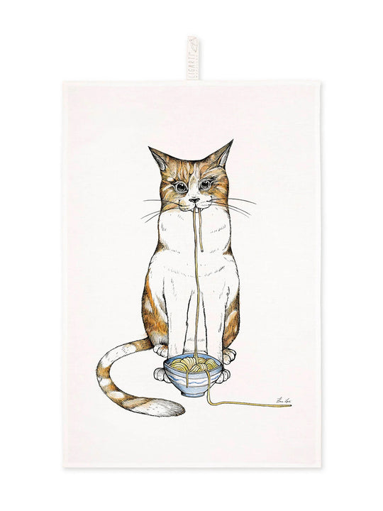 Torchon « Chat ramen »