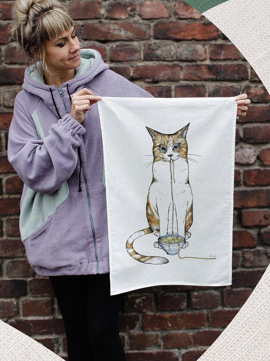 Torchon « Chat ramen »