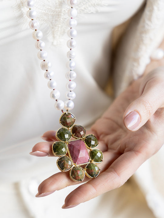 Halskette «Barocco rosa» von CORAZON