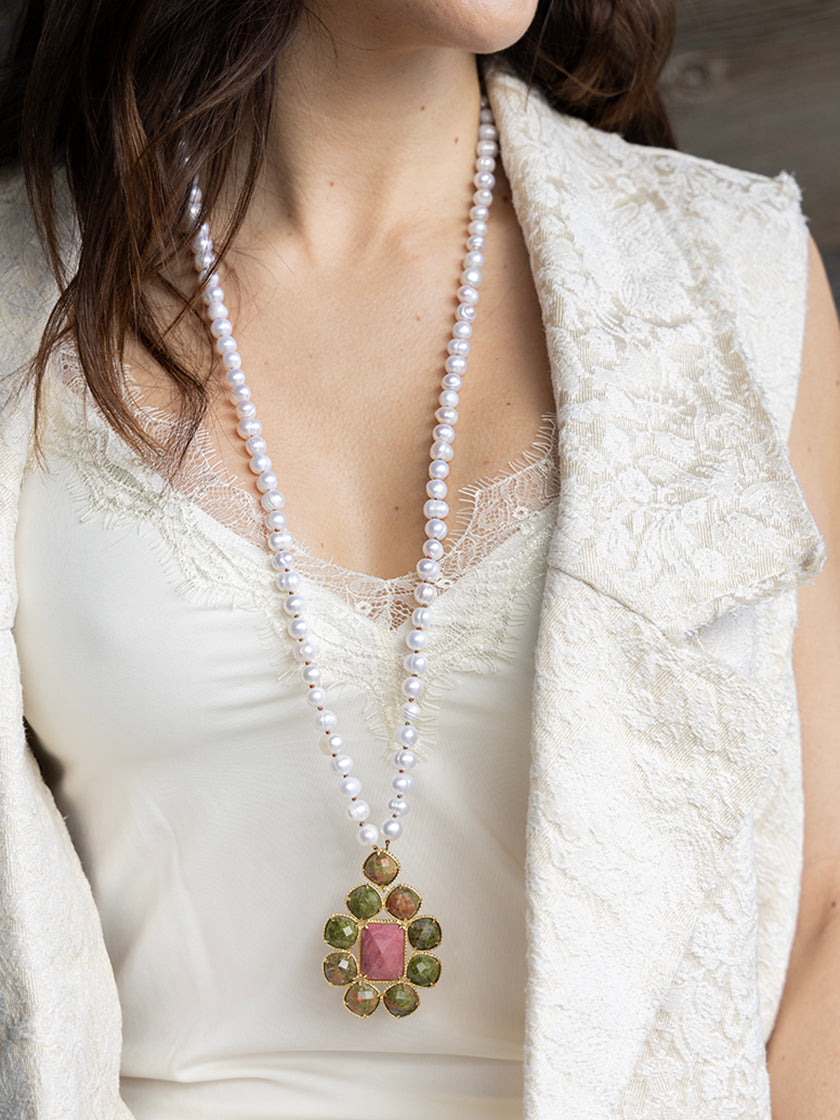 Halskette «Barocco rosa» von CORAZON