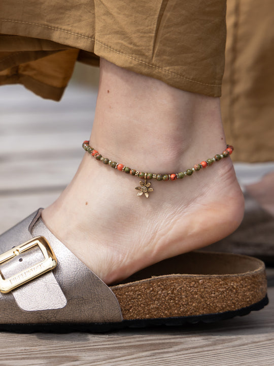 Bracelet de cheville « Floris gold » de CORAZON