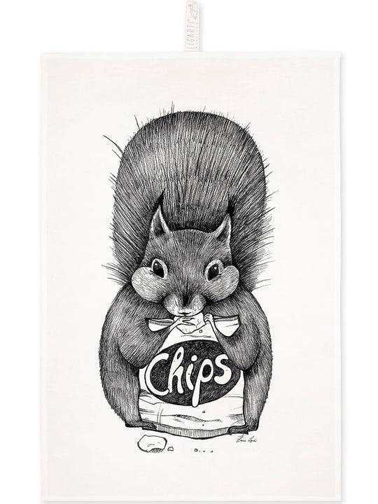 Geschirrtuch «Chips Eichhörnchen» von LIGARTI