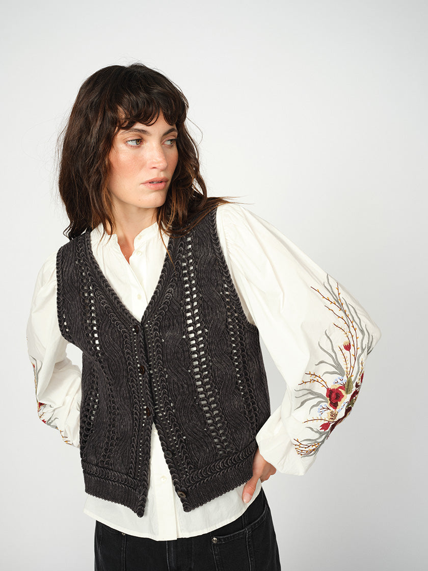 Weste «Albanju Lace Knit» von MOS MOSH