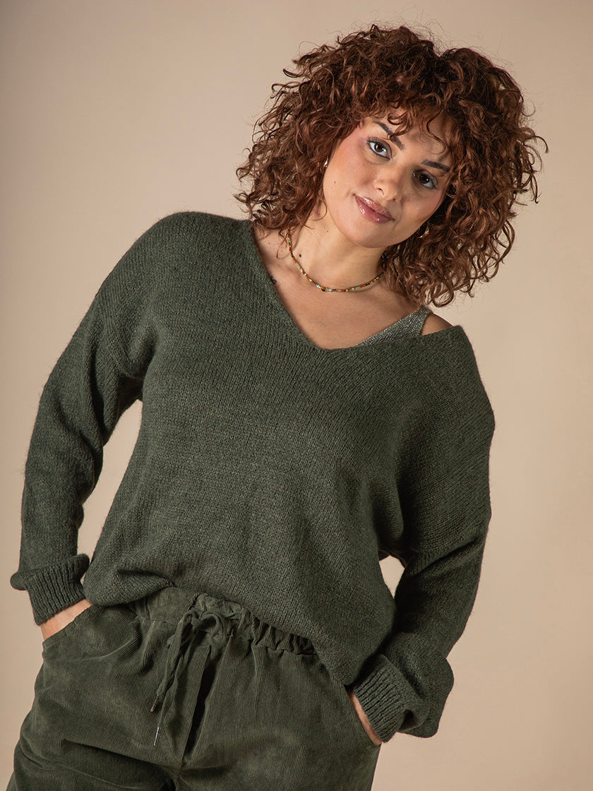 Strickpullover mit Wolle