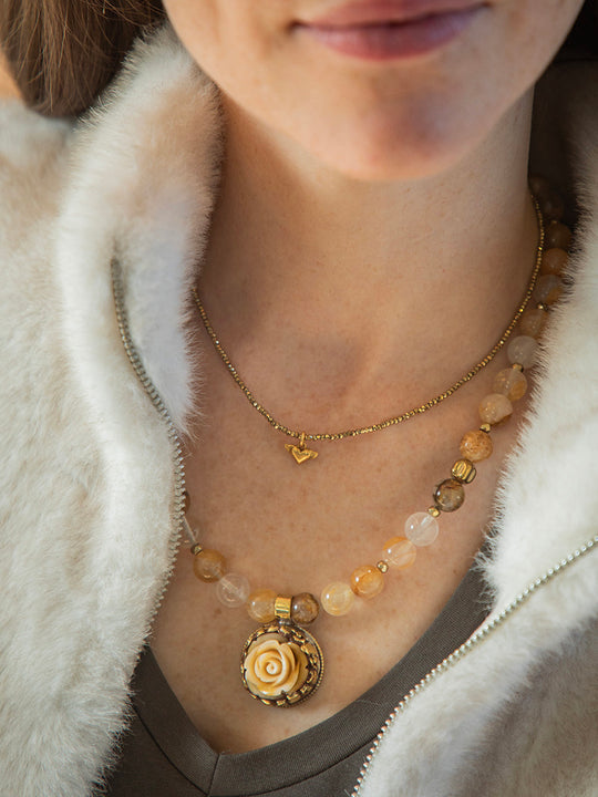 Halskette «Rosita gelb» von CORAZON