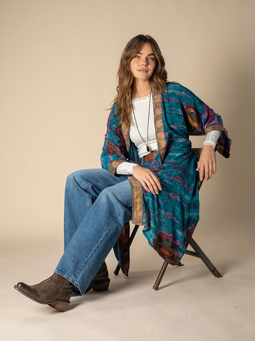 Kimono en soie «Dubai long» de COFUR