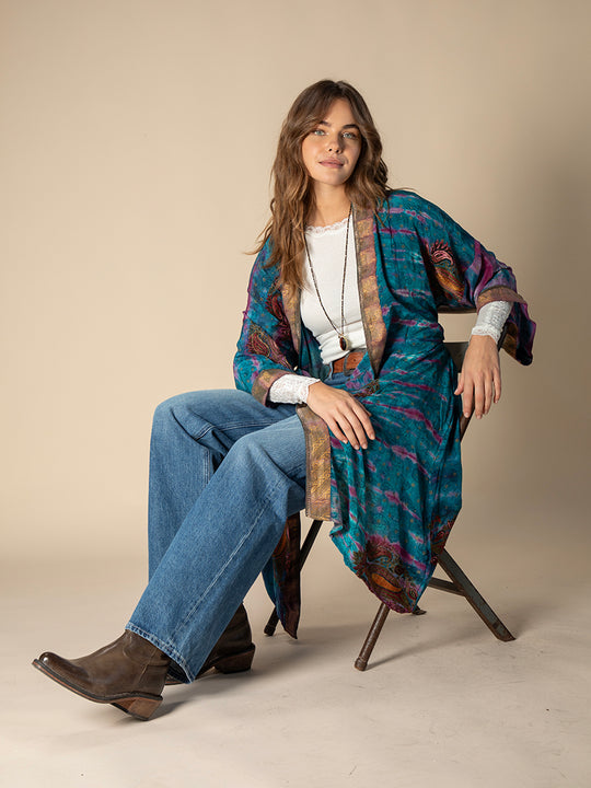 Kimono en soie «Dubai long» de COFUR