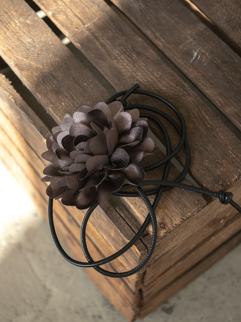 Leder-Kordelgürtel «Blume» von VANZETTI