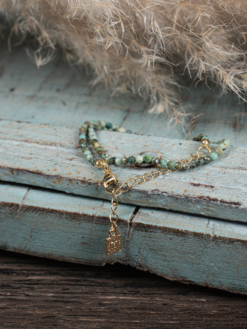 Bracelet de cheville « Finello or turquoise » de CORAZON