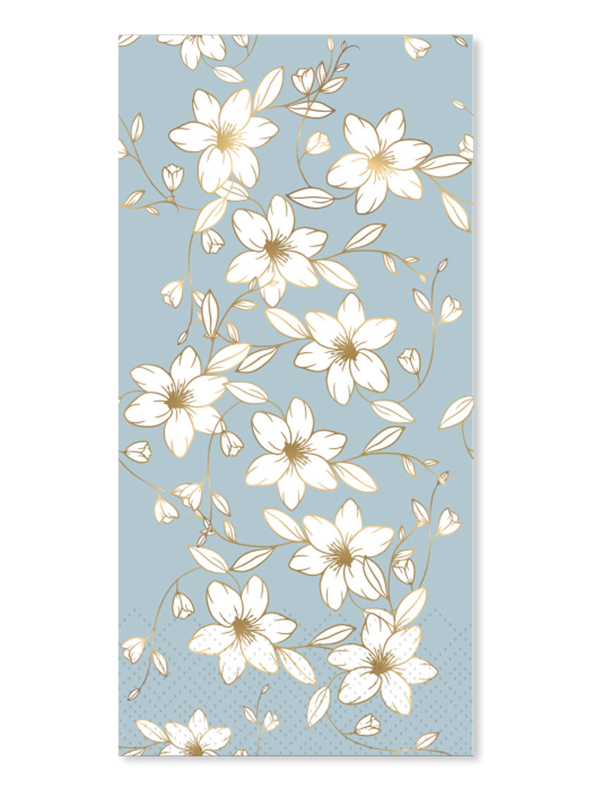 Serviettes ornées d'une guirlande de fleurs