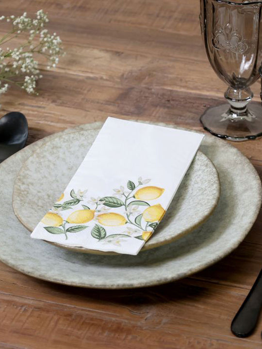 Serviettes décorées de citrons