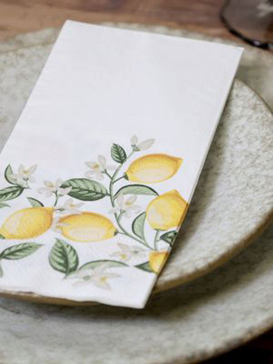 Serviettes décorées de citrons