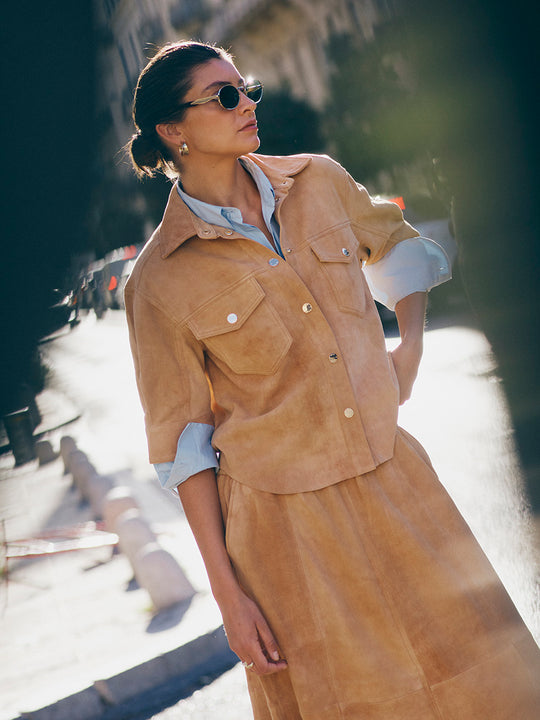 Chemise en cuir « Sigga » de MOS MOSH