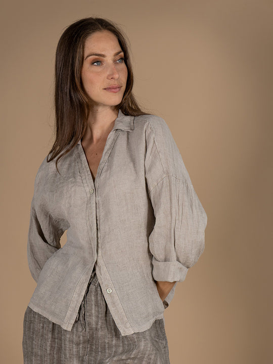 Leinenbluse «Wash Out»