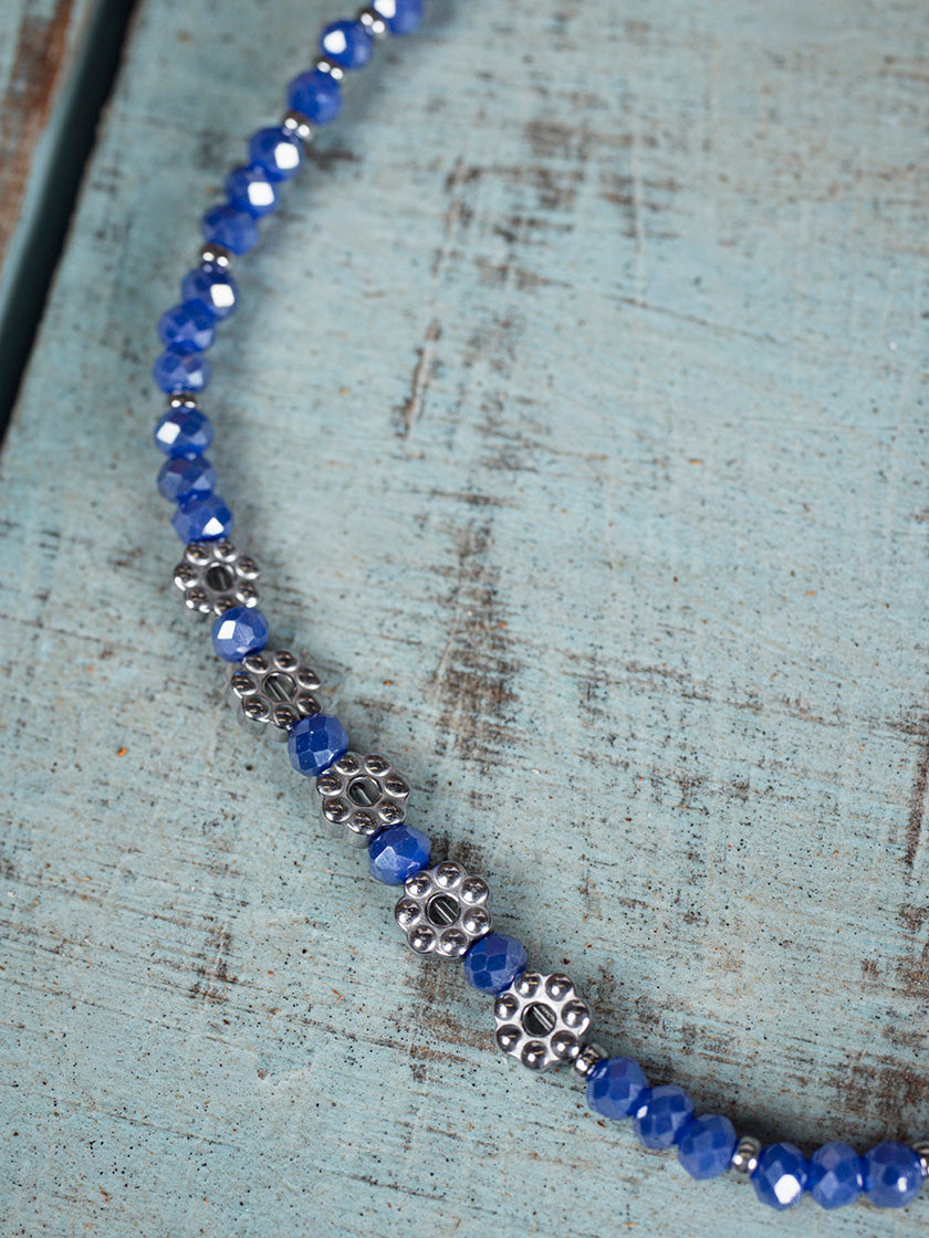 Fusskettchen «Fieldflower Silber Blau» von CORAZON