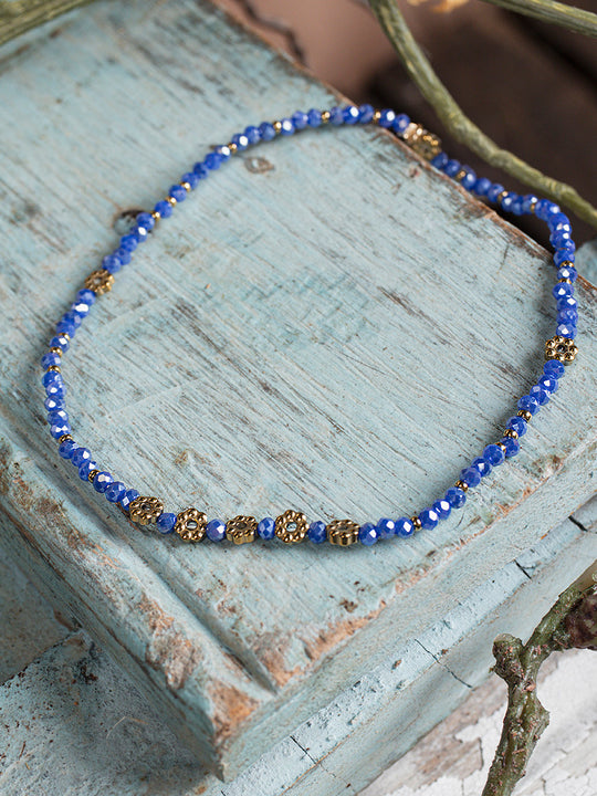 Fusskettchen «Fieldflower Gold Blau» von CORAZON