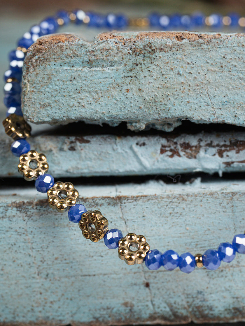 Fusskettchen «Fieldflower Gold Blau» von CORAZON
