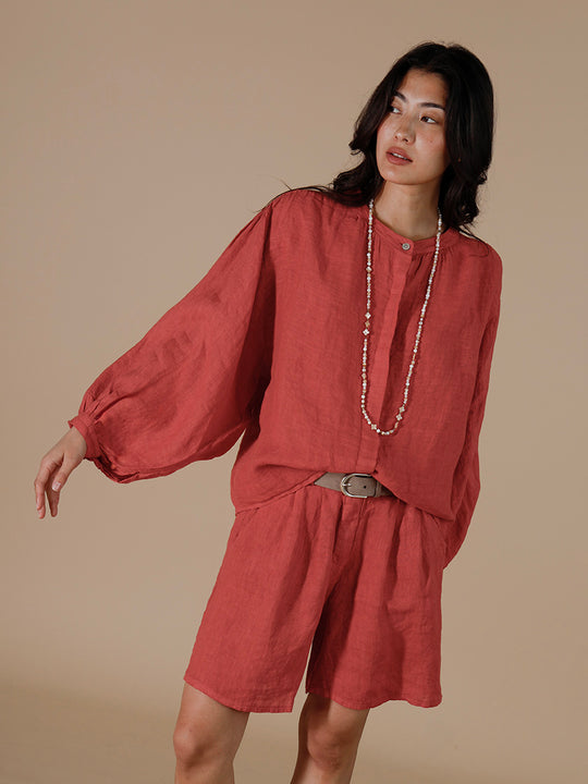 Chemisier en lin «oversize» d'INTUITION PARIS