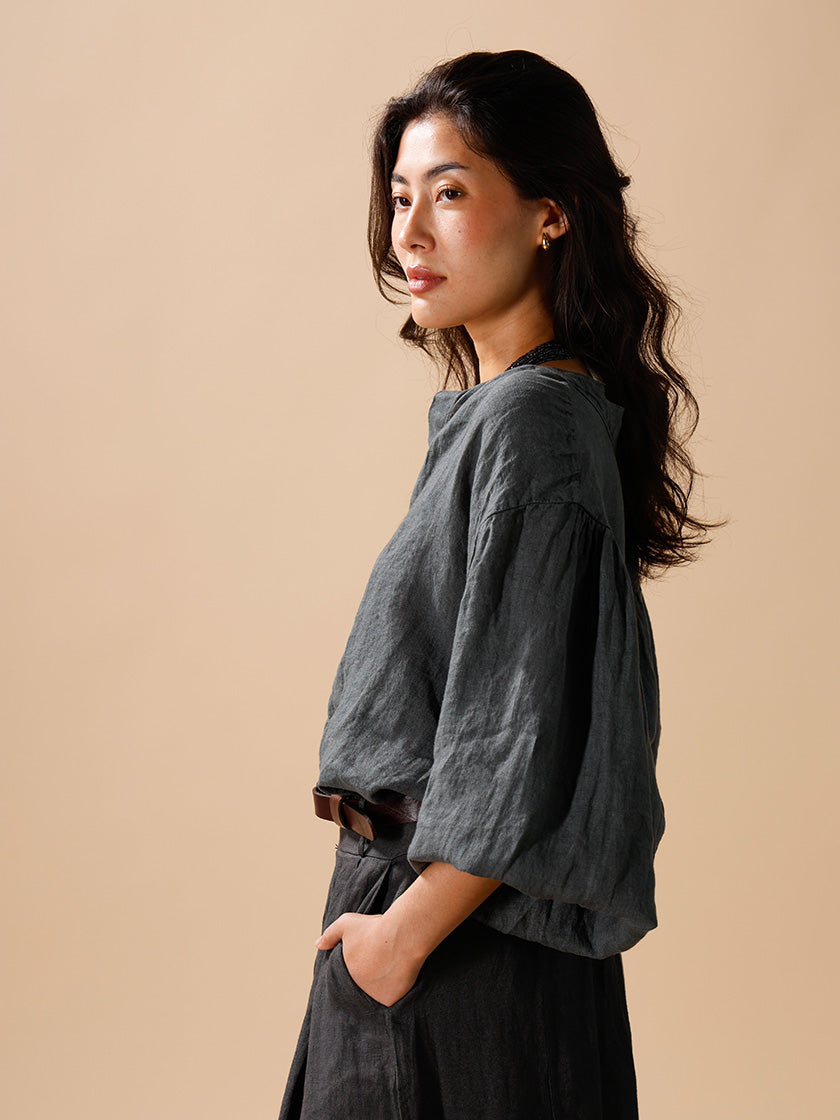 Chemisier en lin «oversize» d'INTUITION PARIS