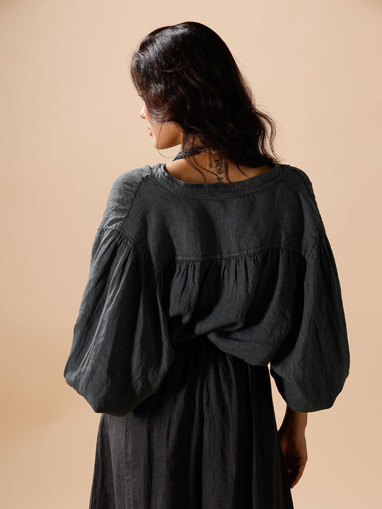 Chemisier en lin «oversize» d'INTUITION PARIS