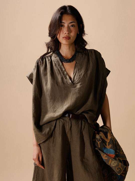 Leinenbluse «KA» von INTUITION PARIS