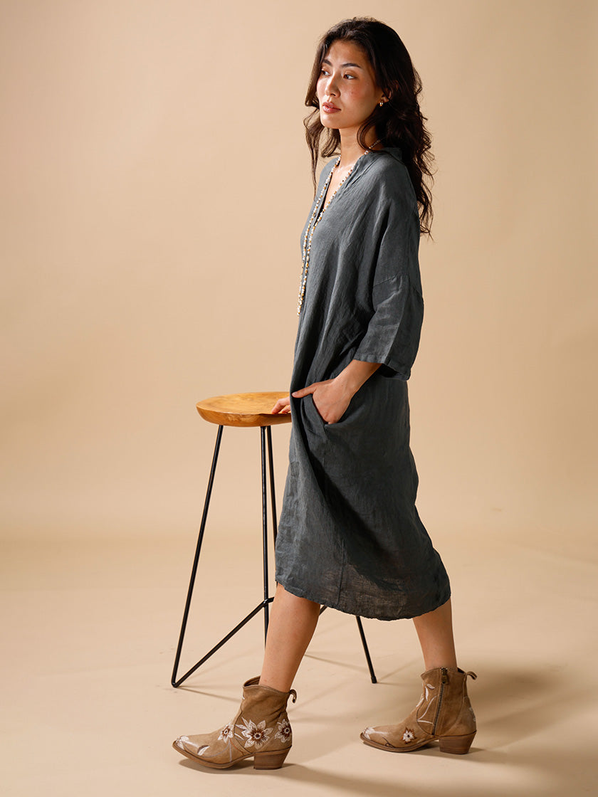 Caftan en lin d'INTUITION PARIS