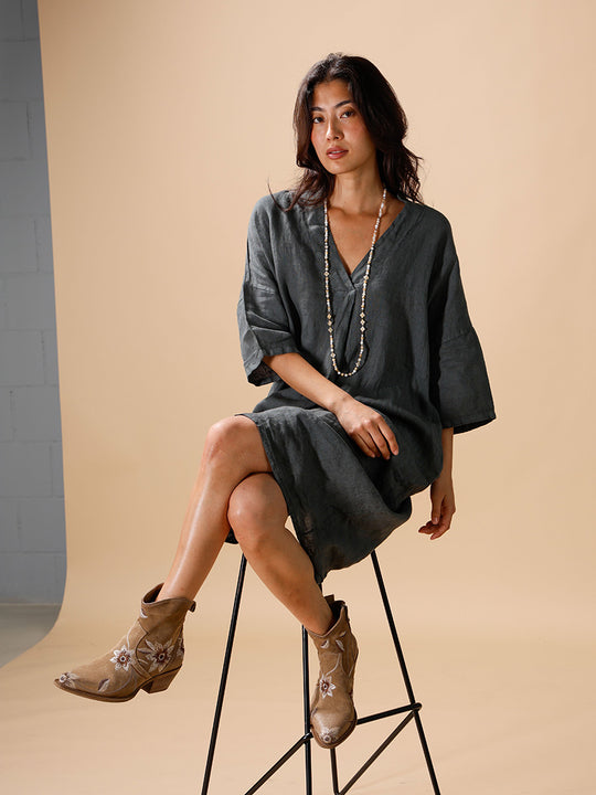 Caftan en lin d'INTUITION PARIS