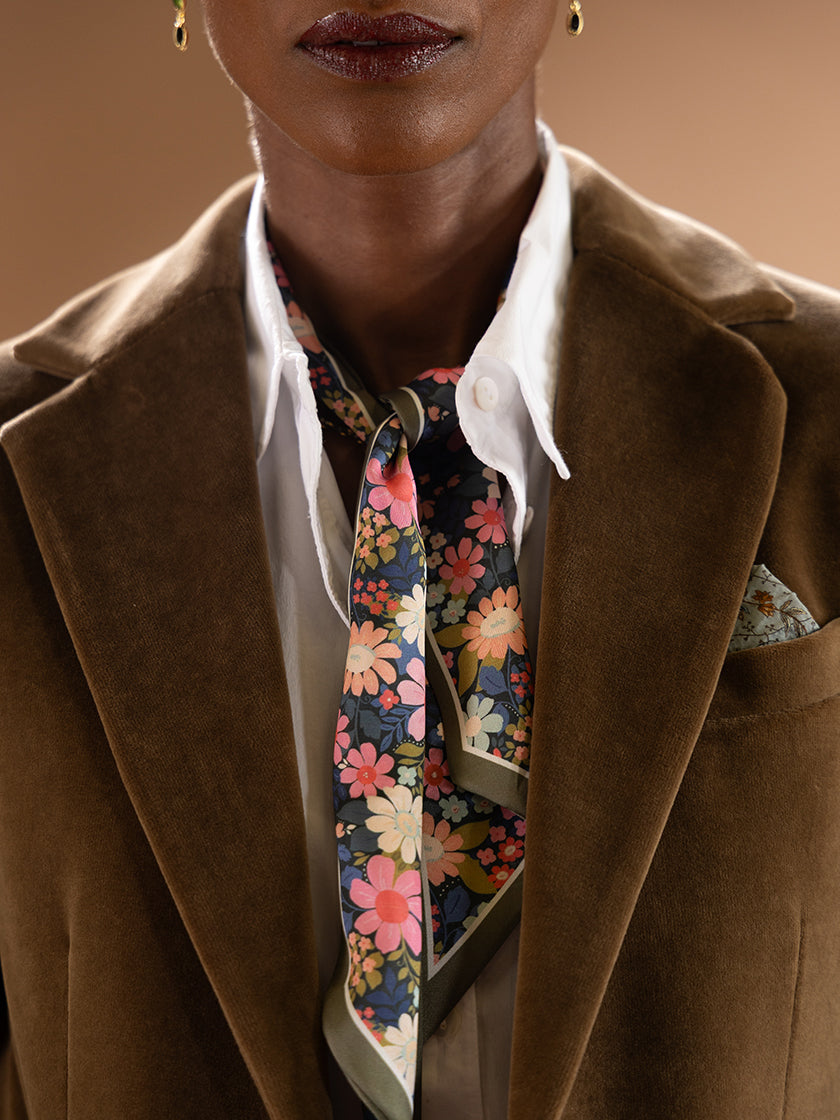 Foulard «Narrow small Flowers»