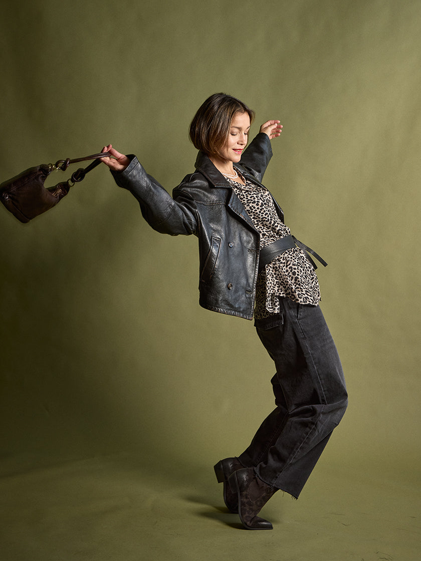 Veste en cuir « Abbie » de FREAKY NATION