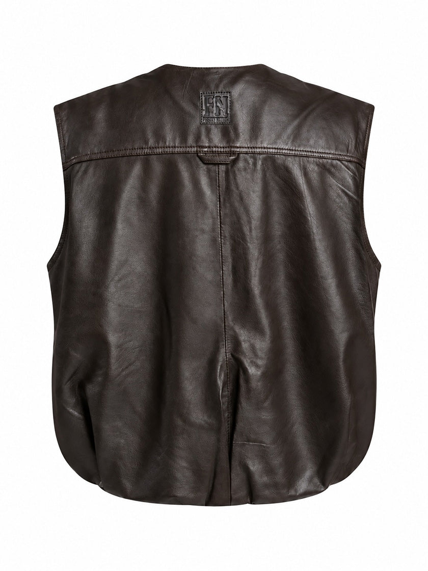 "Sofie" Leather Vest by FREAKY NATION