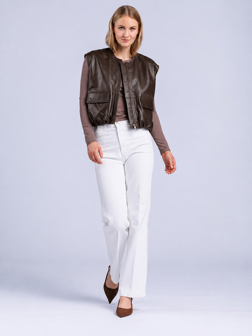 "Sofie" Leather Vest by FREAKY NATION