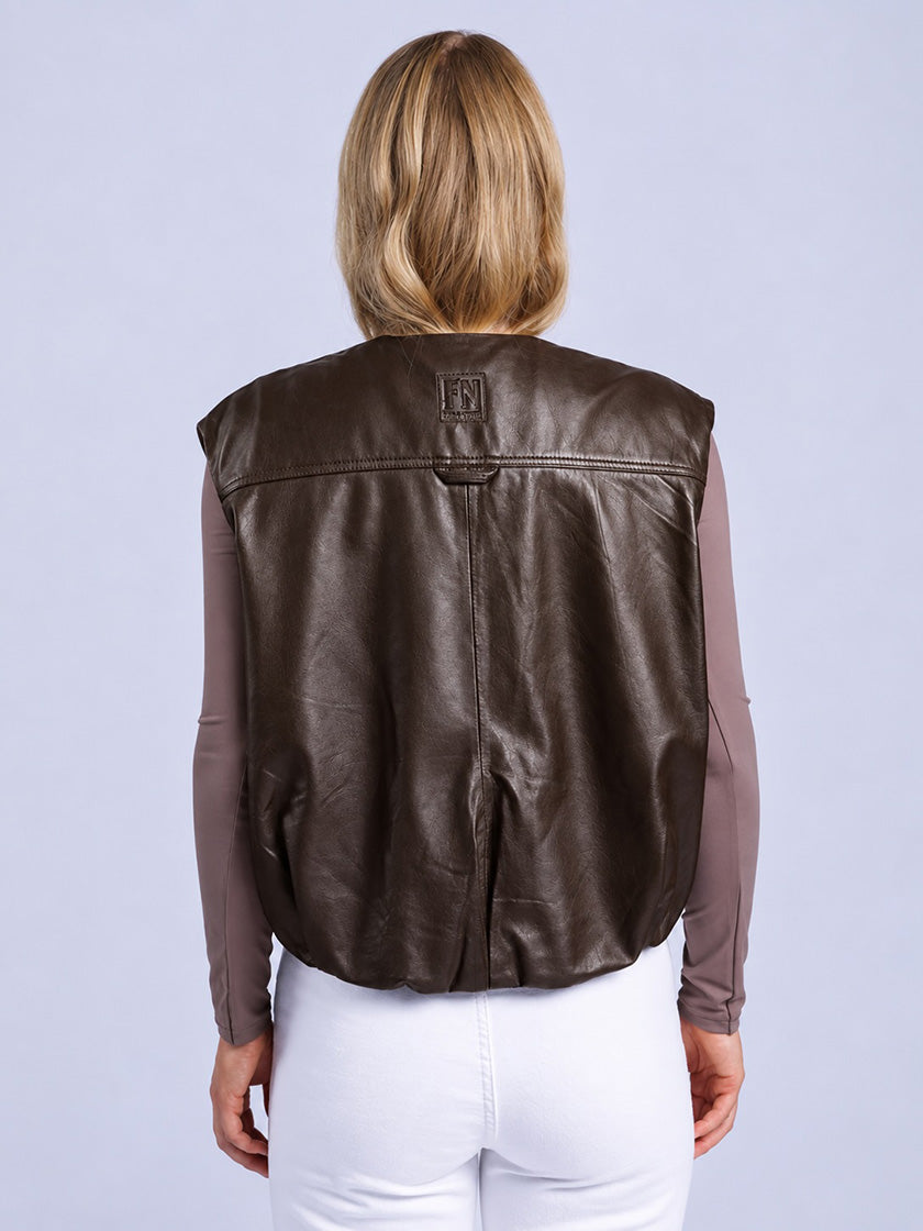 "Sofie" Leather Vest by FREAKY NATION